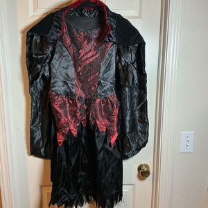 Rubie's Black and Red Kids Zombie Prom Queen dress and cape Halloween Costume